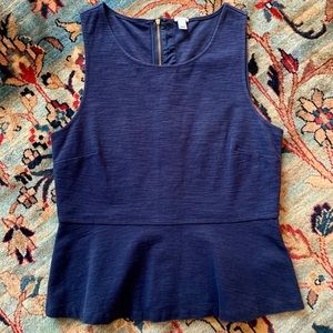 J. Crew Navy Peplum Top